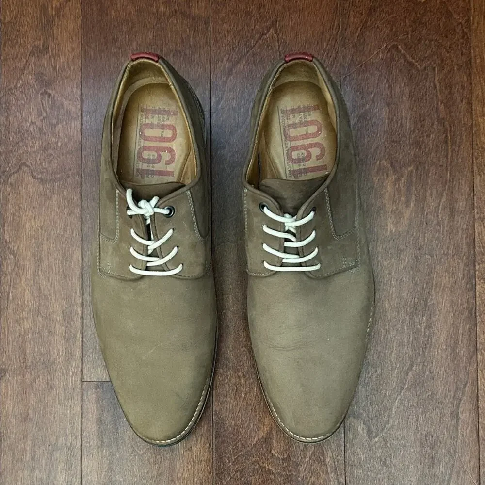1901 Men's Brown Leather Lace Up Oxfords, Size 12